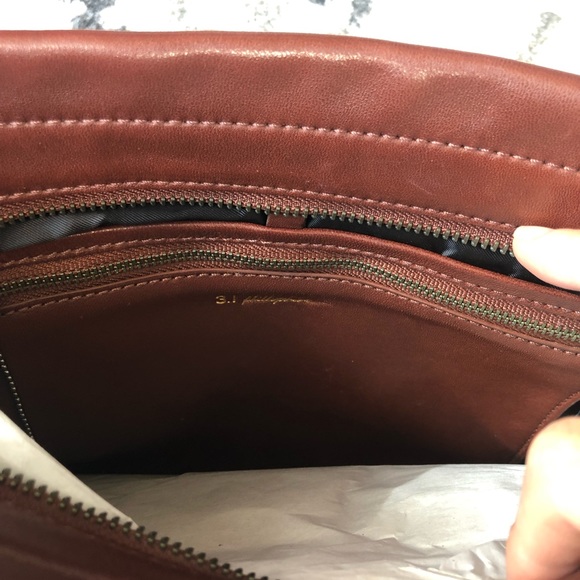 Phillip Lim cognac Lynus Portfolio bag with fur - Picture 4 of 8